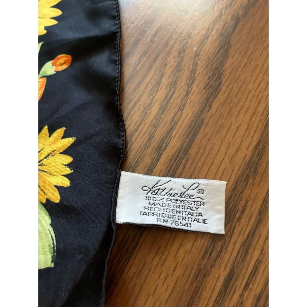 Kathy Lee Collection black white polka dots with flowers scarf